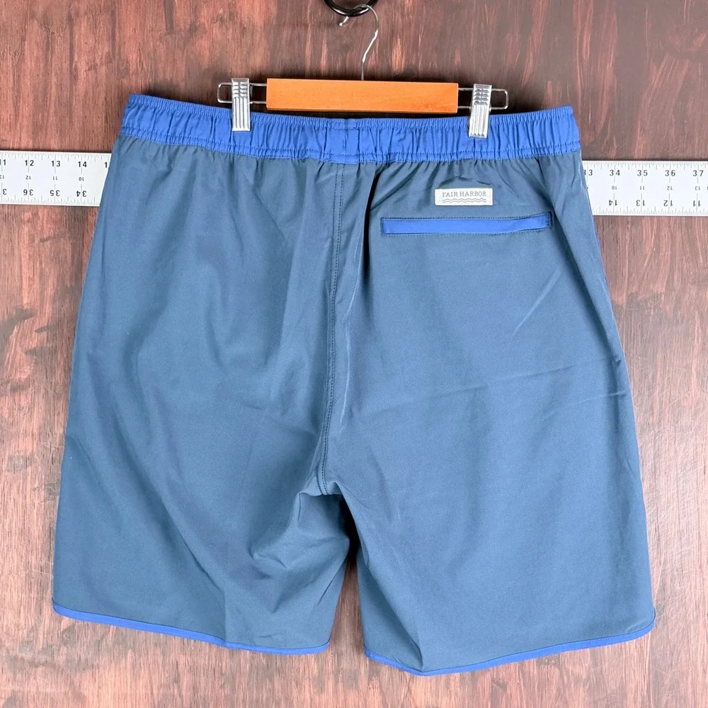Fair Harbor‎ The Anchor Blue Swim Shorts BreezeKnit Liner Men's XL 8 Inch Inseam